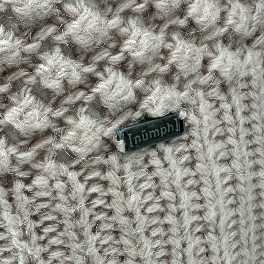 Numph Sweater Womens Medium Dusty Rose Taupe Chunky Knit Cardigan Alpaca Cozy - Picture 3 of 10